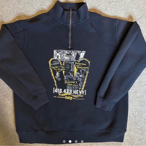 Vintage unique quarter zip sweater - Picture 3 of 3